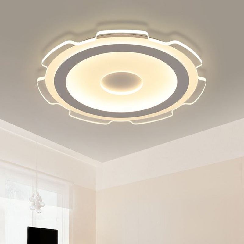 16.5"/20.5"/24.5" Wide Gear Flushmount Modern Acrylic LED Living Room Flush Mount Light in Warm/White Light Clearhalo 'Ceiling Lights' 'Close To Ceiling Lights' 'Close to ceiling' 'Semi-flushmount' Lighting' 961984