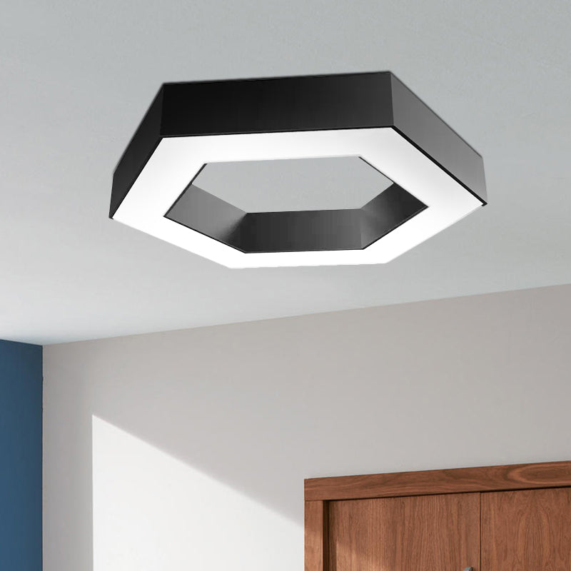 Honeycomb Flush Mount Modern Metal Led 16"/23.5"/31.5" Wide Black for Office in White/Warm Light with Recessed Diffuser Clearhalo 'Ceiling Lights' 'Close To Ceiling Lights' 'Close to ceiling' 'Flush mount' Lighting' 962016