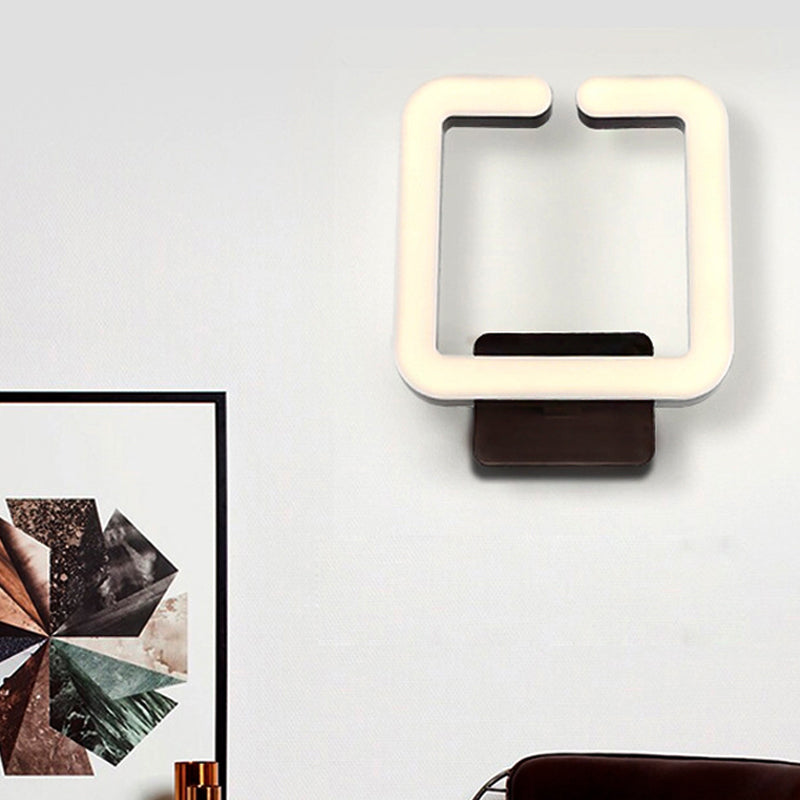 Square Frame LED Living Room Wall Sconce Acrylic 1 Light Simple Wall Lighting in Warm/White/Natural Light Brown Clearhalo 'Modern wall lights' 'Modern' 'Wall Lamps & Sconces' 'Wall Lights' Lighting' 962085