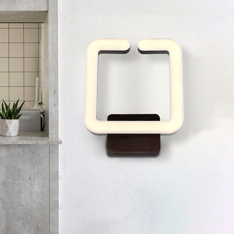 Square Frame LED Living Room Wall Sconce Acrylic 1 Light Simple Wall Lighting in Warm/White/Natural Light Clearhalo 'Modern wall lights' 'Modern' 'Wall Lamps & Sconces' 'Wall Lights' Lighting' 962086