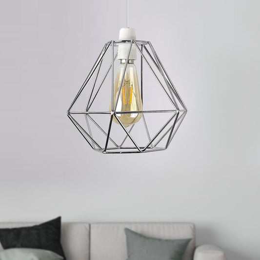 1 Head Wire Frame Hanging Pendant Light Industrial Loft Yellow/White Metal Pendant Lamp for Living Room Clearhalo 'Ceiling Lights' 'Modern Pendants' 'Modern' 'Pendant Lights' 'Pendants' Lighting' 962258