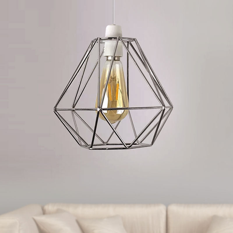 1 Head Wire Frame Hanging Pendant Light Industrial Loft Yellow/White Metal Pendant Lamp for Living Room Clearhalo 'Ceiling Lights' 'Modern Pendants' 'Modern' 'Pendant Lights' 'Pendants' Lighting' 962259