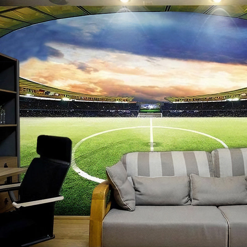 Decorative Football Field Wall Art Non-Woven Fabric Wall Decor for Bedroom Blue-Green B Clearhalo 'Wall Decor' 'Wall Mural' 962388