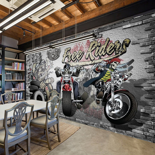 Stain-Resistant Street Graffiti Mural Full Size Retro Wall Decor for Accent Wall Clearhalo 'Wall Decor' 'Wall Mural' 962523