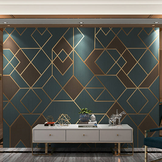 Geometries Wall Art in Dark Green, Contemporary Wall Mural for Accent Wall Clearhalo 'Wall Decor' 'Wall Mural' 962621