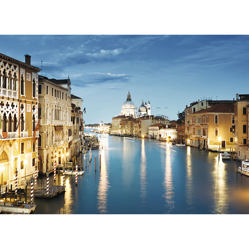 Whole Photo Style Venice Mural for Bedroom Decoration, Yellow and Blue, Made to Measure Clearhalo 'Wall Decor' 'Wall Mural' 962731