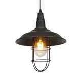 Barn Metal Suspended Light with Wire Guard Farmhouse Style 1 Head Restaurant Pendant Light in Black Black Clearhalo 'Art Deco Pendants' 'Black' 'Cast Iron' 'Ceiling Lights' 'Ceramic' 'Crystal' 'Industrial Pendants' 'Industrial' 'Metal' 'Middle Century Pendants' 'Pendant Lights' 'Pendants' 'Rustic Pendants' 'Tiffany' Lighting' 96323