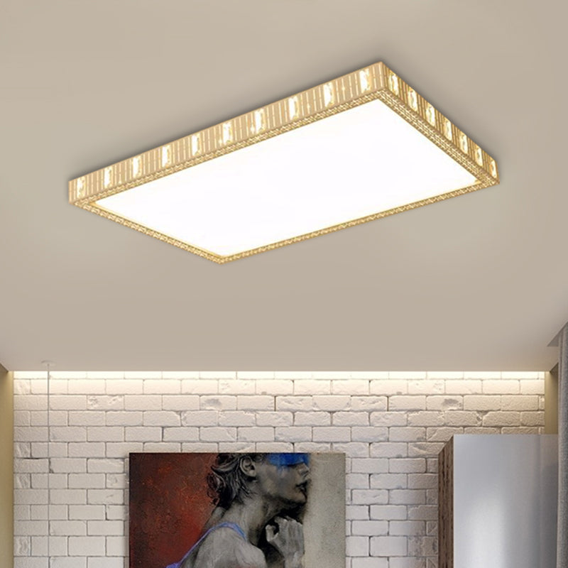 Ceramics Rectangular Flushmount Lamp Minimalist LED White Flush Mounted Light Fixture Clearhalo 'Ceiling Lights' 'Close To Ceiling Lights' 'Close to ceiling' 'Flush mount' Lighting' 963493