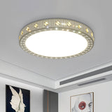 Round Ceiling Flush Mount Modernism Metallic LED Bedroom Flush Light Fixture in White White Clearhalo 'Ceiling Lights' 'Close To Ceiling Lights' 'Close to ceiling' 'Flush mount' Lighting' 963496