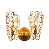 Dot Faceted Crystal Wall Lamp Fixture Modernist 2 Bulbs Gold Finish Wall Mount Light for Bedside Clearhalo 'Cast Iron' 'Glass' 'Industrial' 'Modern wall lights' 'Modern' 'Tiffany' 'Traditional wall lights' 'Wall Lamps & Sconces' 'Wall Lights' Lighting' 963541