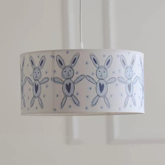 Cartoon White Pendant Light Round Shade 1 Light Paper Hanging Light with Bunny for Game Room Clearhalo 'Ceiling Lights' 'Pendant Lights' 'Pendants' Lighting' 96397