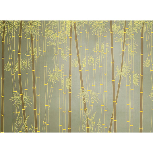 Bamboo and Leaf Wall Decor in Soft Green, Minimalist Wall Art for Accent Wall Clearhalo 'Wall Decor' 'Wall Mural' 965154