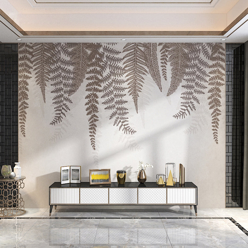 Stain-Resistant Tropical Fern Mural Non-Woven Fabric Minimalist Wall Decor for Accent Wall Clearhalo 'Wall Decor' 'Wall Mural' 965257