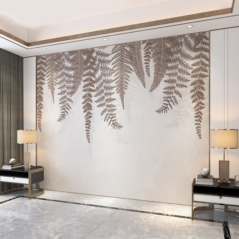 Stain-Resistant Tropical Fern Mural Non-Woven Fabric Minimalist Wall Decor for Accent Wall Clearhalo 'Wall Decor' 'Wall Mural' 965258