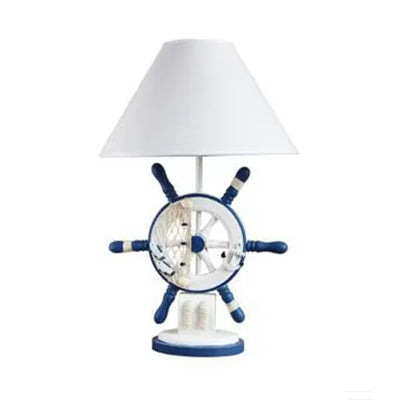 Adult Bedroom Rudder Desk Light Resin 1 Head Nautical Style White Reading Lamp White Clearhalo 'Lamps' 'Table Lamps' Lighting' 96541