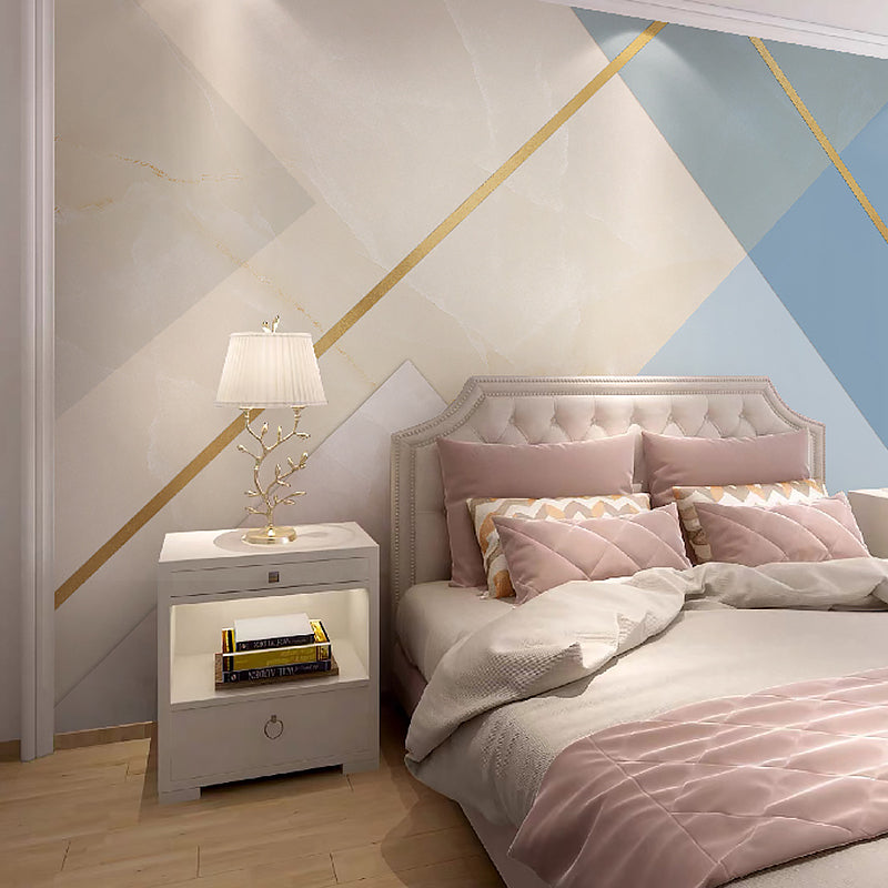 Big Marble Wall Art Novelty Unusual Geometries Mural Wallpaper in Pastel Blue Clearhalo 'Wall Decor' 'Wall Mural' 965468