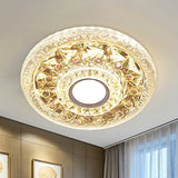 Round Mini LED Flushmount Lighting Simple Clear Triangle-Cut Crystal Flush Mount Ceiling Fixture Clearhalo 'Ceiling Lights' 'Close To Ceiling Lights' 'Close to ceiling' 'Flush mount' Lighting' 965989