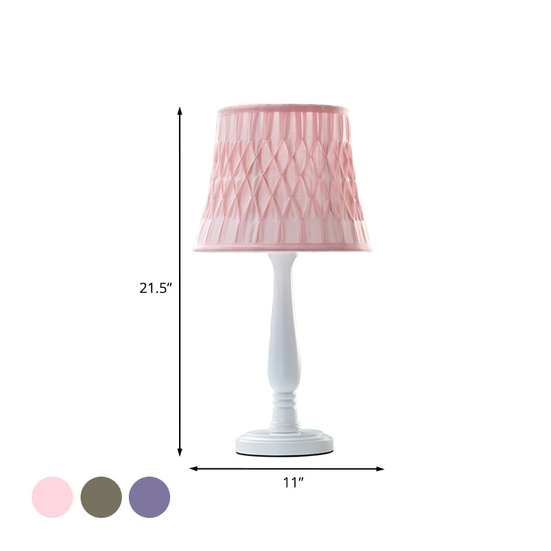 Macaron Barrel Shape Reading Book Light Wood 1 Bulb Bedroom Nightstand Lamp in Pink/Purple/Green Clearhalo 'Lamps' 'Table Lamps' Lighting' 966184