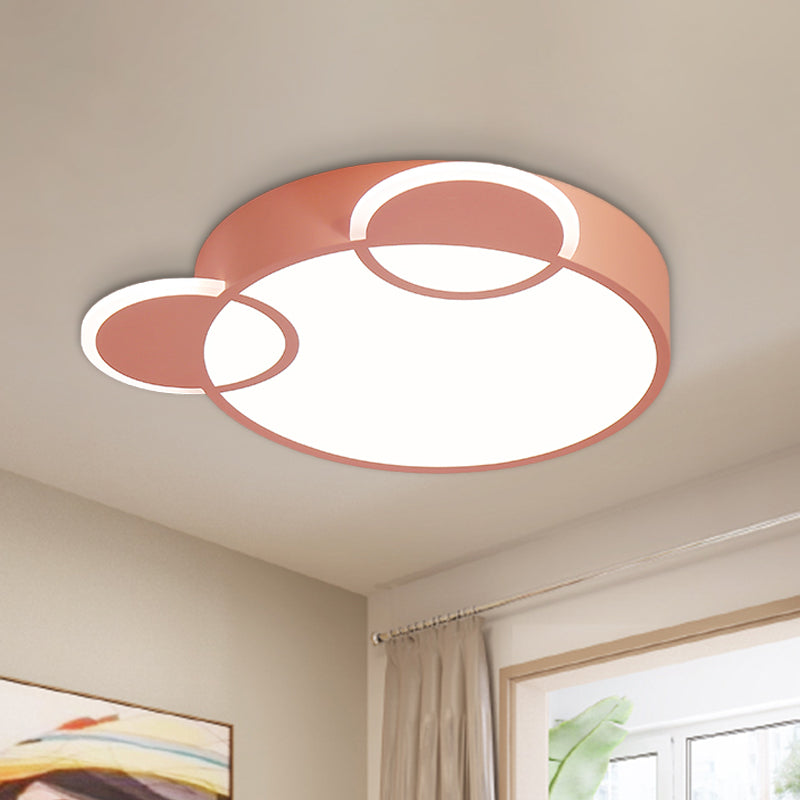 Acrylic Mouse Flush Mount Cartoon LED Ceiling Light Fixture Close to Ceiling Lamp in White/Pink/Blue Pink Clearhalo 'Ceiling Lights' 'Close To Ceiling Lights' 'Close to ceiling' 'Flush mount' Lighting' 966352