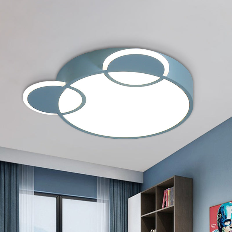 Acrylic Mouse Flush Mount Cartoon LED Ceiling Light Fixture Close to Ceiling Lamp in White/Pink/Blue Blue Clearhalo 'Ceiling Lights' 'Close To Ceiling Lights' 'Close to ceiling' 'Flush mount' Lighting' 966356