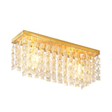 Rectangle Living Room Flush Mount Fixture Clear Crystal 2 Heads Contemporary Flush Ceiling Light in Brass Clearhalo 'Ceiling Lights' 'Close To Ceiling Lights' 'Close to ceiling' 'Flush mount' Lighting' 968437