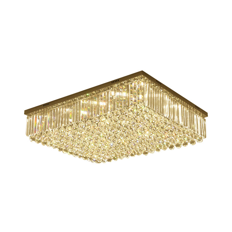 Rectangle Living Room Flush Ceiling Light Clear Crystal LED Contemporary Lighting Fixture Clearhalo 'Ceiling Lights' 'Close To Ceiling Lights' 'Close to ceiling' 'Flush mount' Lighting' 968475