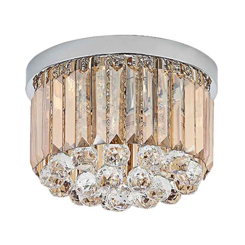 Minimal Round Crystal Orb Flush Mount Light 4 Heads Close to Ceiling Lighting in Chrome Clearhalo 'Ceiling Lights' 'Close To Ceiling Lights' 'Close to ceiling' 'Flush mount' Lighting' 968479