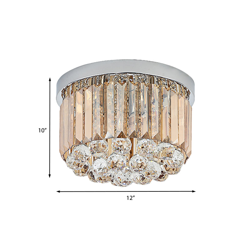 Minimal Round Crystal Orb Flush Mount Light 4 Heads Close to Ceiling Lighting in Chrome Clearhalo 'Ceiling Lights' 'Close To Ceiling Lights' 'Close to ceiling' 'Flush mount' Lighting' 968480