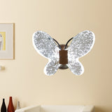 Butterfly Bedroom Wall Sconce Clear Crystal LED Minimalist Wall Lighting Ideas in Gold Clearhalo 'Modern wall lights' 'Modern' 'Wall Lamps & Sconces' 'Wall Lights' Lighting' 968528