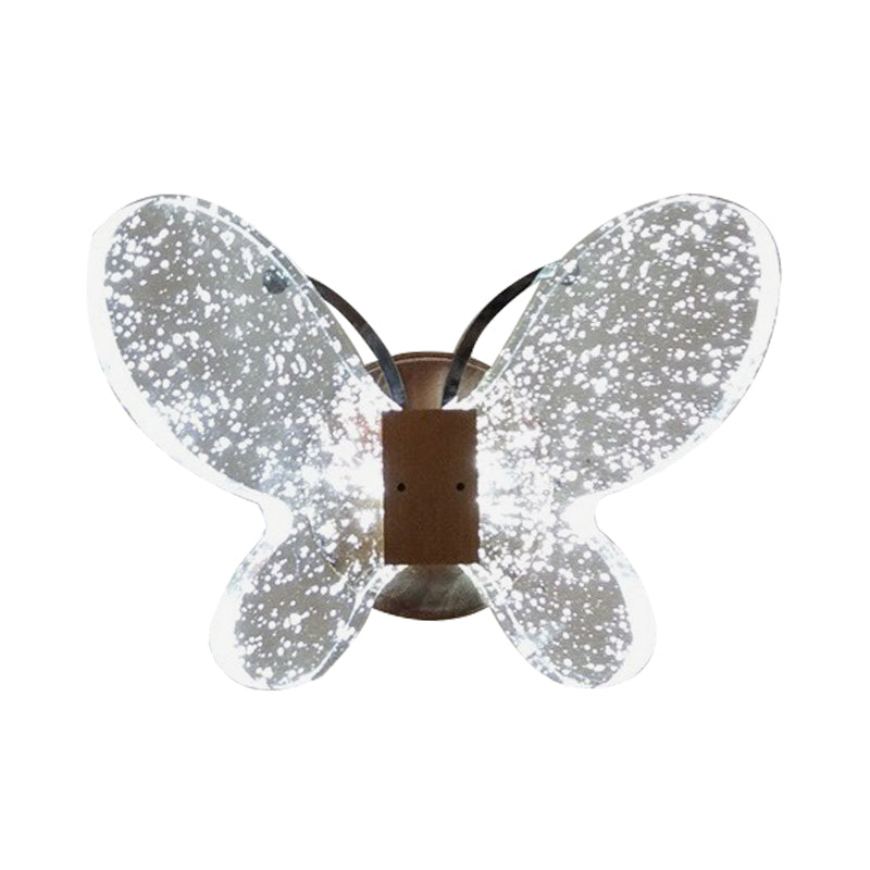 Butterfly Bedroom Wall Sconce Clear Crystal LED Minimalist Wall Lighting Ideas in Gold Clearhalo 'Modern wall lights' 'Modern' 'Wall Lamps & Sconces' 'Wall Lights' Lighting' 968529