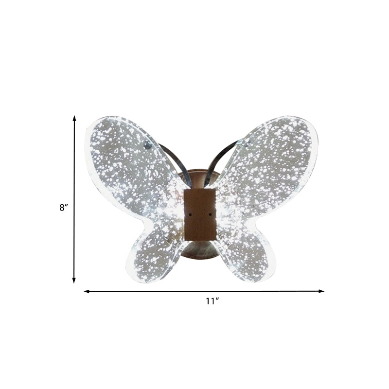 Butterfly Bedroom Wall Sconce Clear Crystal LED Minimalist Wall Lighting Ideas in Gold Clearhalo 'Modern wall lights' 'Modern' 'Wall Lamps & Sconces' 'Wall Lights' Lighting' 968530