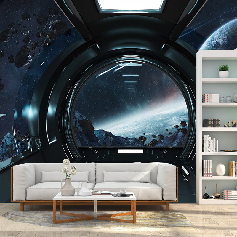 Whole 3D Visual Extensive Tunnel Mural for Office Room Fantasy Wall Decor  in Grey - Clearhalo