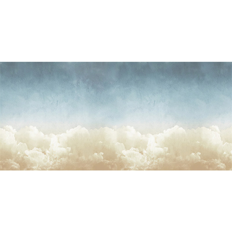 Blue and Beige Cloud Mural Wallpaper Stain-Resistant Wall Covering for Guest Room Clearhalo 'Wall Decor' 'Wall Mural' 969888