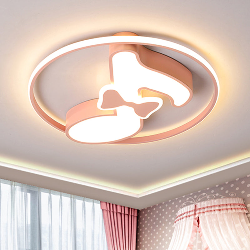 Kids Musical Note Ceiling Lamp Acrylic LED Nursery Flush Mount Light in Pink/Light Blue, Warm/White Light Pink Clearhalo 'Ceiling Lights' 'Close To Ceiling Lights' 'Close to ceiling' 'Flush mount' Lighting' 974215