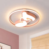 Kids Musical Note Ceiling Lamp Acrylic LED Nursery Flush Mount Light in Pink/Light Blue, Warm/White Light Clearhalo 'Ceiling Lights' 'Close To Ceiling Lights' 'Close to ceiling' 'Flush mount' Lighting' 974216