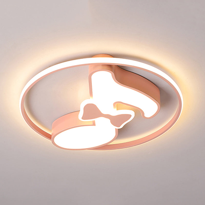 Kids Musical Note Ceiling Lamp Acrylic LED Nursery Flush Mount Light in Pink/Light Blue, Warm/White Light Clearhalo 'Ceiling Lights' 'Close To Ceiling Lights' 'Close to ceiling' 'Flush mount' Lighting' 974218