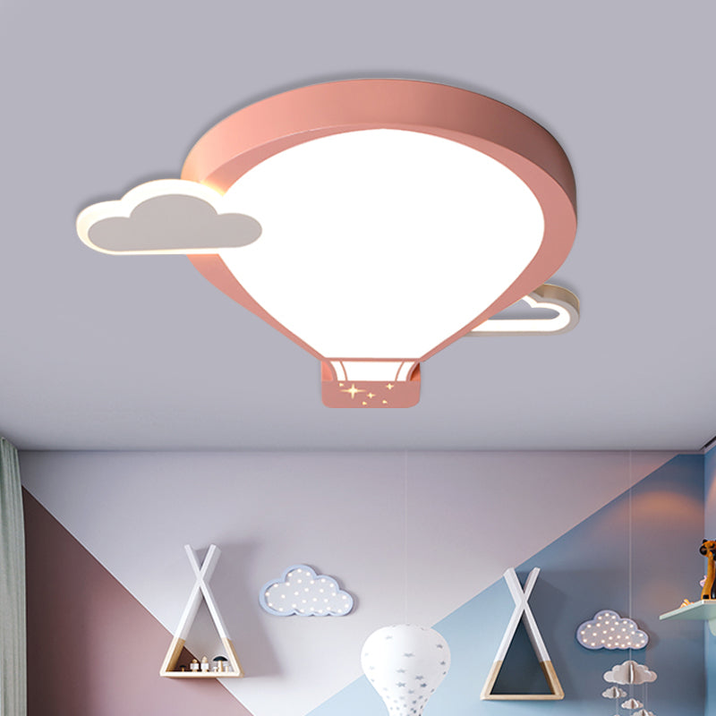 Hot Air Balloon Ceiling Lighting Cartoon Acrylic Pink/Blue LED Flush Mount Lamp in Warm/White Light for Nursery Clearhalo 'Ceiling Lights' 'Close To Ceiling Lights' 'Close to ceiling' 'Flush mount' Lighting' 974225