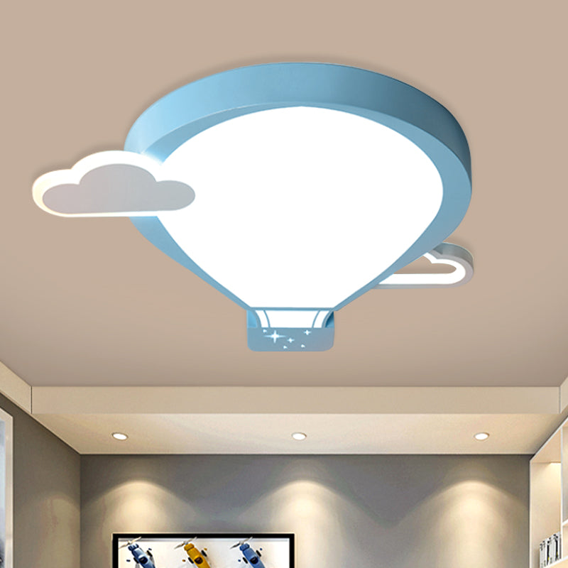 Hot Air Balloon Ceiling Lighting Cartoon Acrylic Pink/Blue LED Flush Mount Lamp in Warm/White Light for Nursery Blue Clearhalo 'Ceiling Lights' 'Close To Ceiling Lights' 'Close to ceiling' 'Flush mount' Lighting' 974229