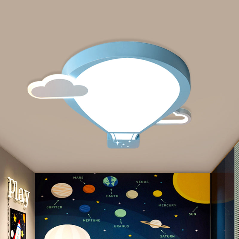 Hot Air Balloon Ceiling Lighting Cartoon Acrylic Pink/Blue LED Flush Mount Lamp in Warm/White Light for Nursery Clearhalo 'Ceiling Lights' 'Close To Ceiling Lights' 'Close to ceiling' 'Flush mount' Lighting' 974230