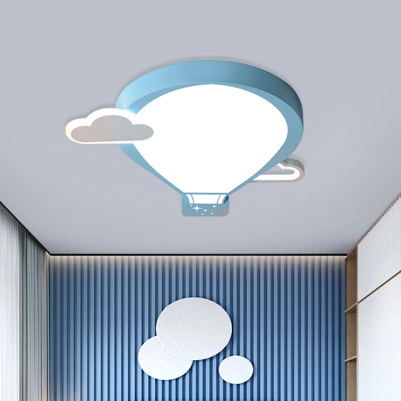 Hot Air Balloon Ceiling Lighting Cartoon Acrylic Pink/Blue LED Flush Mount Lamp in Warm/White Light for Nursery Clearhalo 'Ceiling Lights' 'Close To Ceiling Lights' 'Close to ceiling' 'Flush mount' Lighting' 974231