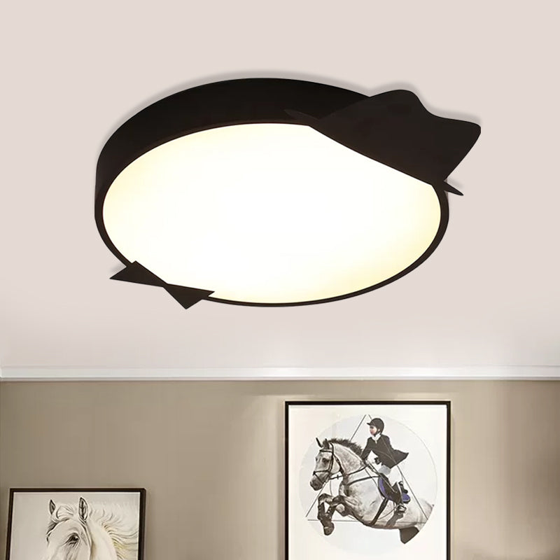 Black Round Flush Mount Lighting Kids LED Acrylic Ceiling Mounted Light in Warm/White Light Clearhalo 'Ceiling Lights' 'Close To Ceiling Lights' 'Close to ceiling' 'Flush mount' Lighting' 974262