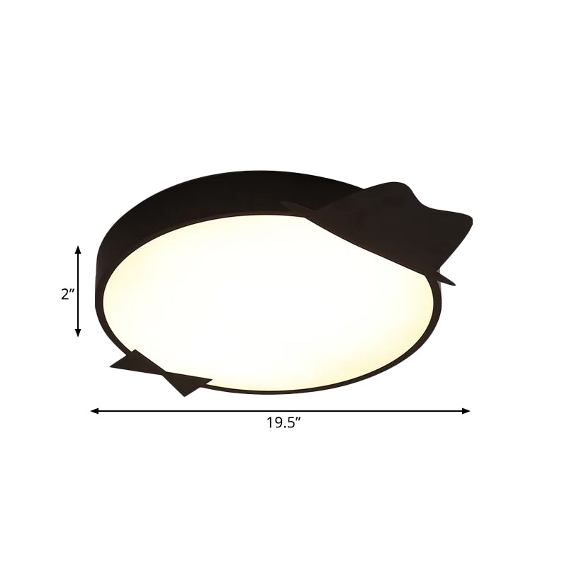 Black Round Flush Mount Lighting Kids LED Acrylic Ceiling Mounted Light in Warm/White Light Clearhalo 'Ceiling Lights' 'Close To Ceiling Lights' 'Close to ceiling' 'Flush mount' Lighting' 974265