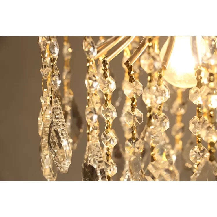 Luxurious Raindrop Suspension Light with Clear Crystal Metal 1 Light White Ceiling Pendant for Kindergarten Clearhalo 'Ceiling Lights' 'Pendant Lights' 'Pendants' Lighting' 97427