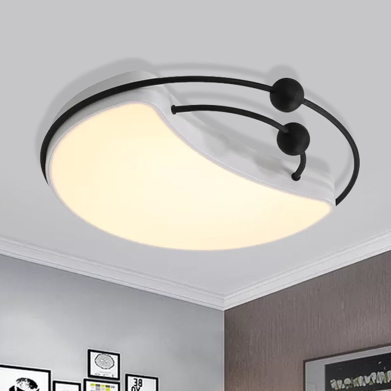 Metal Moon Ceiling Flush Mount Nordic LED White Finish Flush Light Fixture for Bedroom White Clearhalo 'Ceiling Lights' 'Close To Ceiling Lights' 'Close to ceiling' 'Flush mount' Lighting' 974271