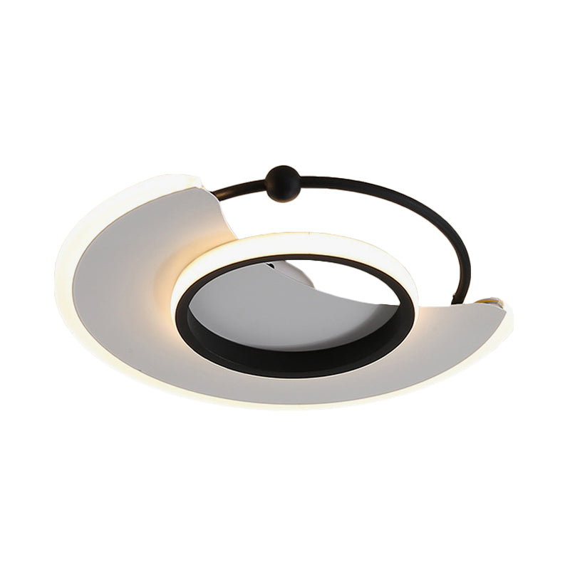 White Moon Shaped Flushmount Modern LED Acrylic Ceiling Flush Mount Light for Bedroom Clearhalo 'Ceiling Lights' 'Close To Ceiling Lights' 'Close to ceiling' 'Flush mount' Lighting' 974279