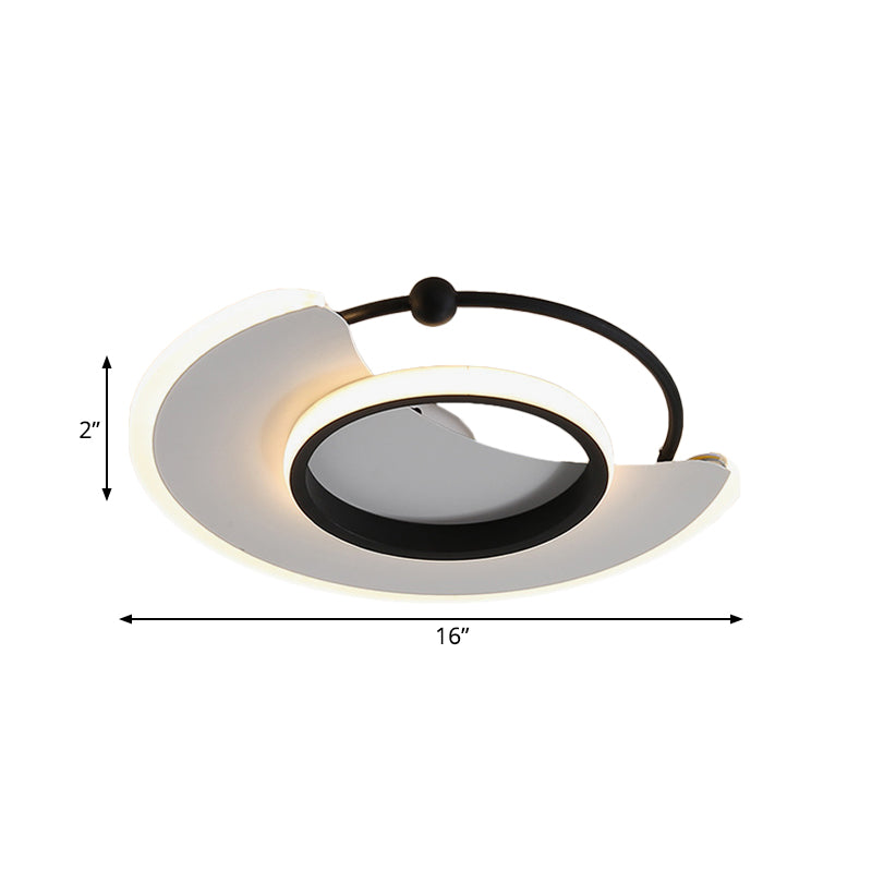 White Moon Shaped Flushmount Modern LED Acrylic Ceiling Flush Mount Light for Bedroom Clearhalo 'Ceiling Lights' 'Close To Ceiling Lights' 'Close to ceiling' 'Flush mount' Lighting' 974280