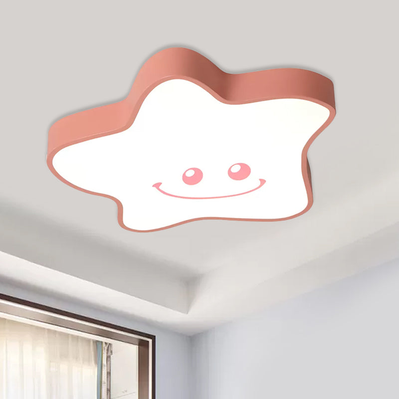 Star Nursery Ceiling Mounted Fixture Acrylic LED Cartoon Flush Mount Lighting in Warm/White Light Pink Clearhalo 'Ceiling Lights' 'Close To Ceiling Lights' 'Close to ceiling' 'Flush mount' Lighting' 974291