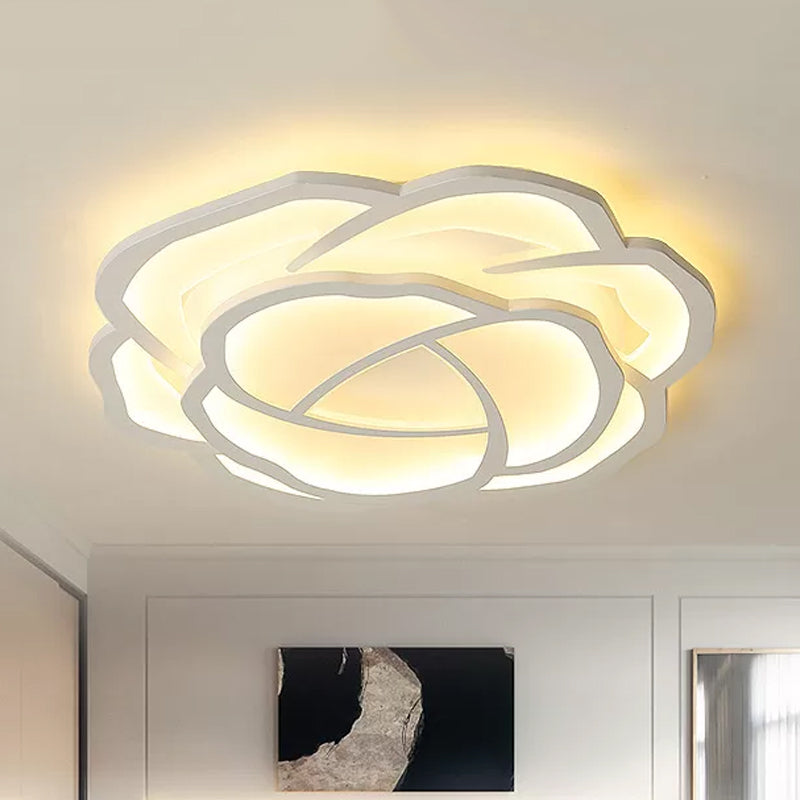 Blossom Acrylic Flush Light Minimalism LED White Flush Mount Recessed Lighting in White/3 Color Light White Clearhalo 'Ceiling Lights' 'Close To Ceiling Lights' 'Close to ceiling' 'Flush mount' Lighting' 974296