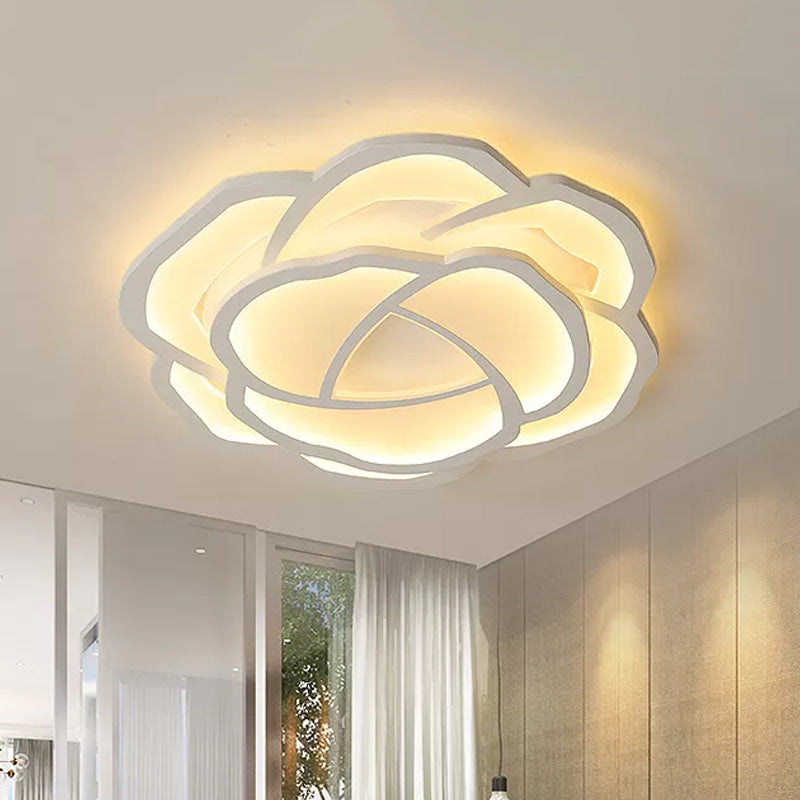 Blossom Acrylic Flush Light Minimalism LED White Flush Mount Recessed Lighting in White/3 Color Light Clearhalo 'Ceiling Lights' 'Close To Ceiling Lights' 'Close to ceiling' 'Flush mount' Lighting' 974297