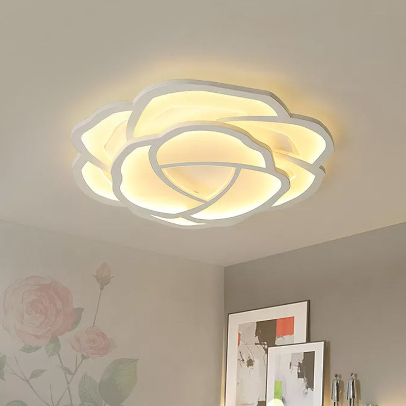 Blossom Acrylic Flush Light Minimalism LED White Flush Mount Recessed Lighting in White/3 Color Light Clearhalo 'Ceiling Lights' 'Close To Ceiling Lights' 'Close to ceiling' 'Flush mount' Lighting' 974298